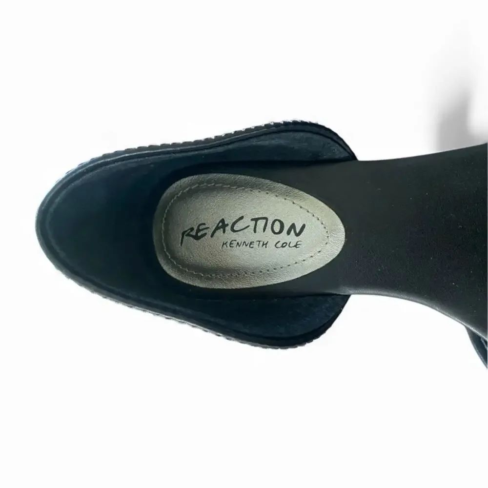 Kenneth Cole Tina-Tot 2 Womens Sandals 6.5 Black Embordered Open Toe Shoes NWOB